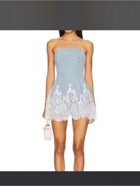 Amanda Uprichard Powder Blue Romilly Skort Romper OBO